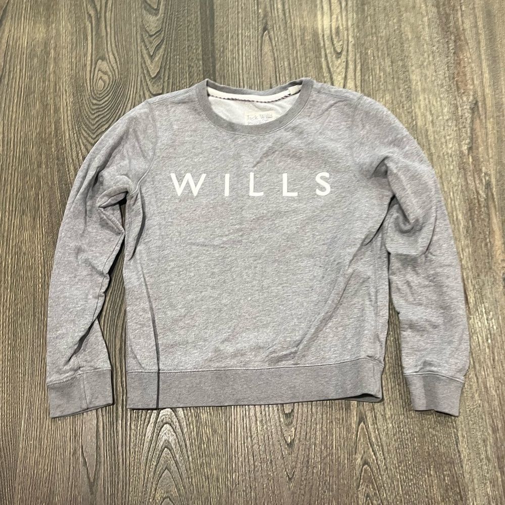 Jack Wills Sweatshirt Graphic Cotton Jumper Crewneck Pullover Gray Size 2